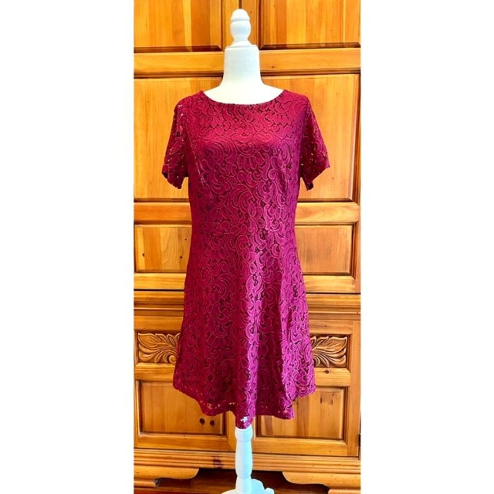 Alessa W Collection Lace A-Line Dress NWOT - Wine - Size 8P